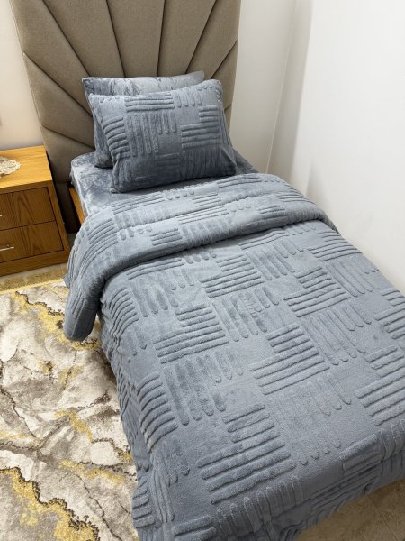 لحاف مفرد 4 قطع مخمل فرو ناعم